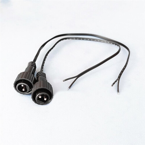 50pc 2Pin LED Connector with 25cm Wire for Solar String Lights, IP65 Waterproof, 220V 1