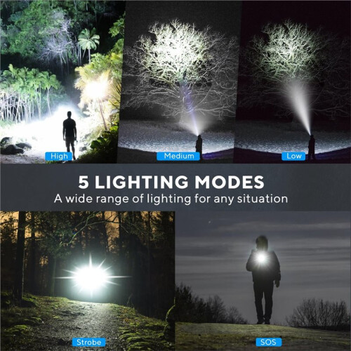 4 Pack Rechargeable Flashlights High Lumens, Super Bright LED Flashlight Set 5 Modes Adjustable for Emergency Camping 1