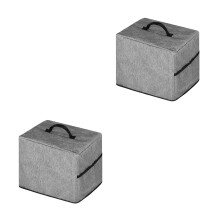 2Stk Eismaschinenabdeckung Polyester Grauer Schutzbezug Mit