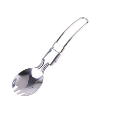 Foldable Stainless Steel Spork 2 in 1 Camping Utensil for Hiking Travel Picnic Easy Clean Durable