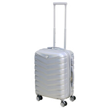 Travel Suitcase 20" Denver Silver Expandable Luggage Trolley 8-Wheel Hard ABS