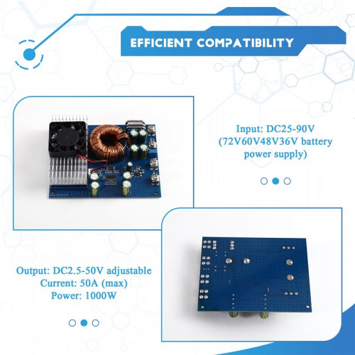 1000W 50A Decrease Power Module  25V-90V to  2.5V-50V for Buck Adjustable Converter Stabilizer Power Supply Board