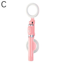 (Pink) Bluetooth Selfie Stick Remote Phone Holder Tripod Stand For iPhone Universal
