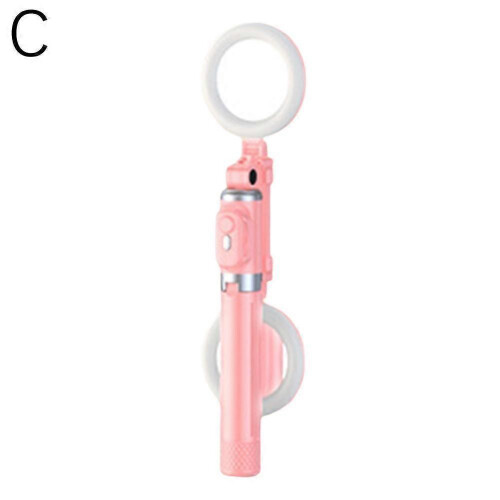 (Pink) Bluetooth Selfie Stick Remote Phone Holder Tripod Stand For iPhone Universal