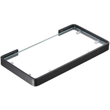 Black Bathroom Glass Shelf 304 Stainless Steel Wall Mounted Rustproof Single Shelf 55cm 45cm
