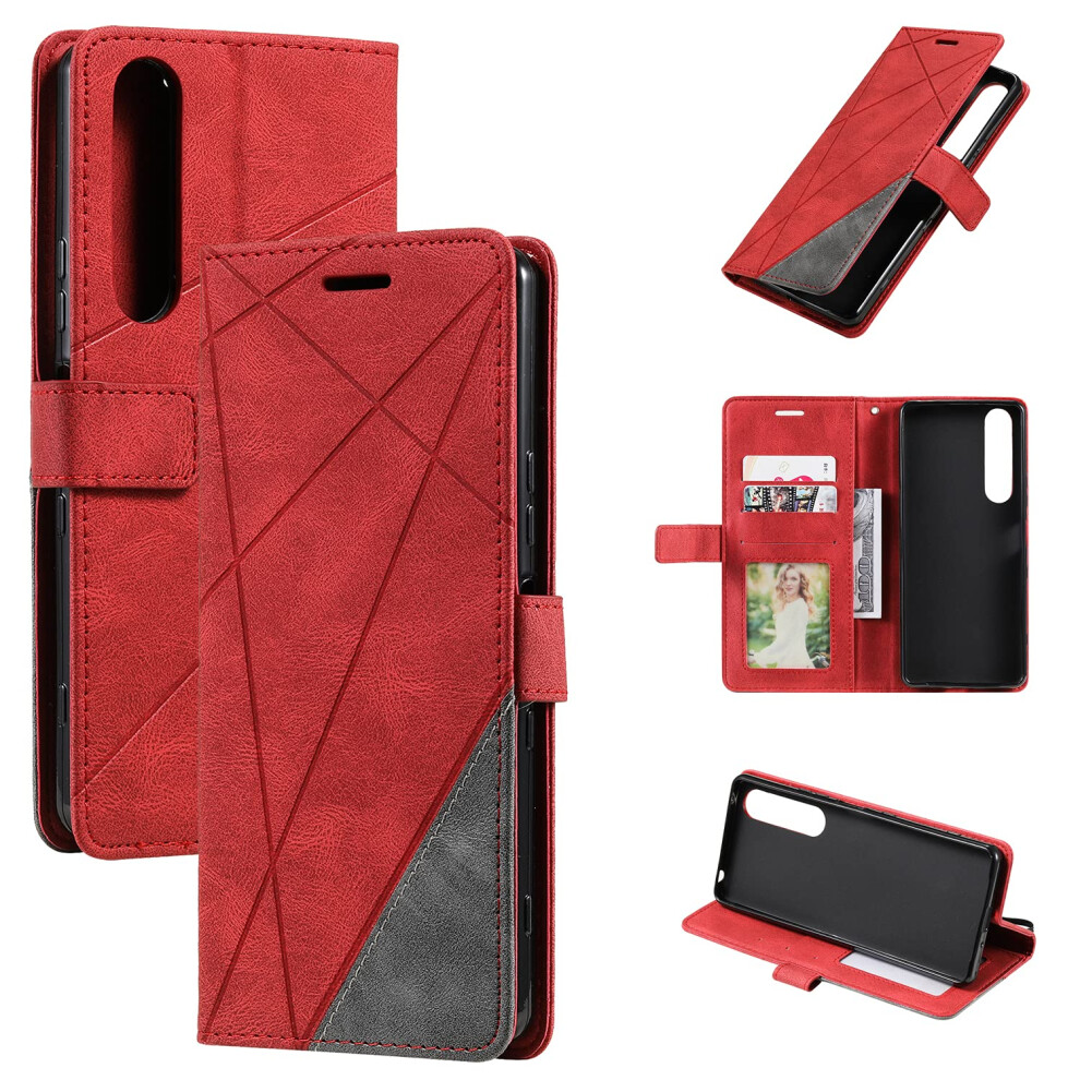 Wallet Case Pu Leather Flip Cover With Magnetic Closure And Kickstand For Sony Xperia 10 Ii Red 9073542959472