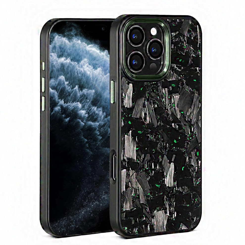 Forged Carbon Fiber Iphone 11 Pro Max Case, Magsafe Compatible, Military Grade Shockproof Protection Green 9351714440608