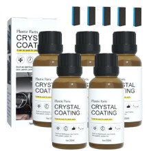 Car Plastic Restorer 30ml Kit with Sponge, UV Protection Coating for Faded Trim, Gloss Finish