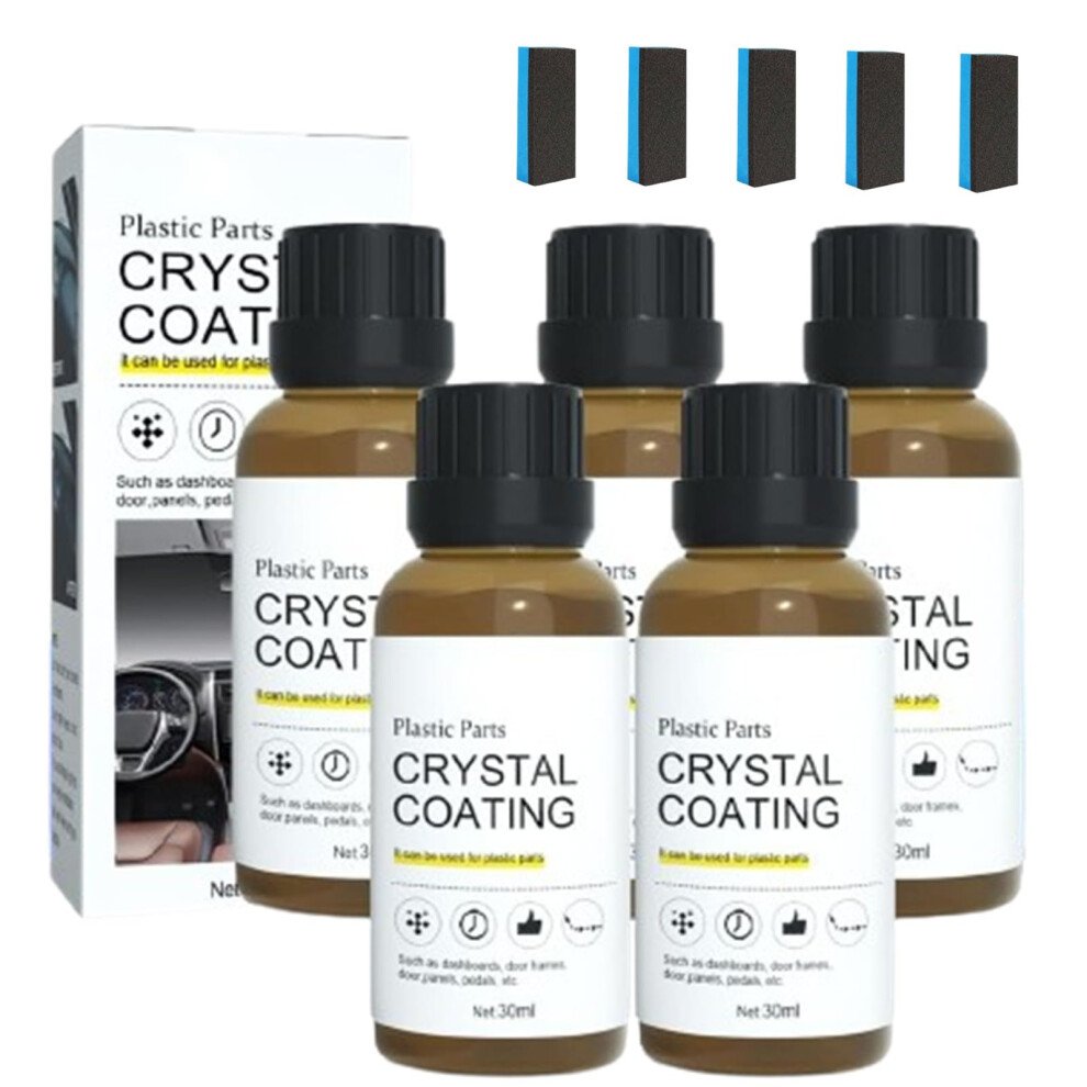 Car Plastic Restorer 30Ml Kit With Sponge, Uv Protection Coating For Faded Trim, Gloss Finish 9771547818014