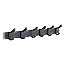 Black Wall Mounted Coat Rack with 6 Hooks, Heavy Duty Metal Wall Hooks for Coats Hats and Bathroom Entryway