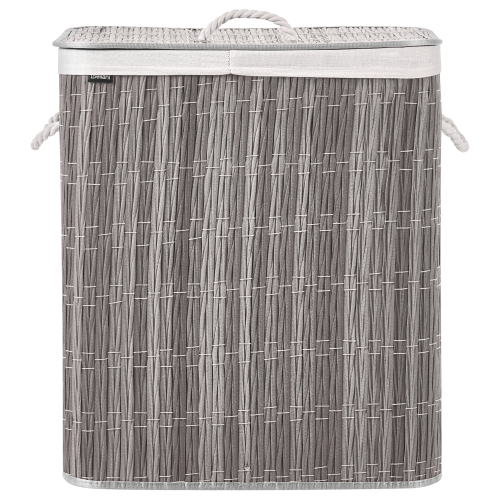 Beliani Laundry Basket with Lid ARRAIAS Fabric Grey 100 L 1