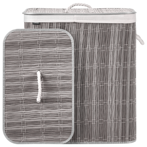 Beliani Laundry Basket with Lid ARRAIAS Fabric Grey 100 L 2