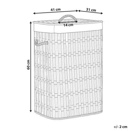 Beliani Laundry Basket with Lid TRANCURA Fabric Grey 72 L 2