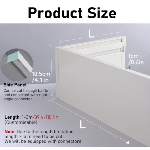 Aluminum Curtain Pelmet Box 2.2m Light Blocking Adjustable Cornice Board for Clean Window Appearance 2