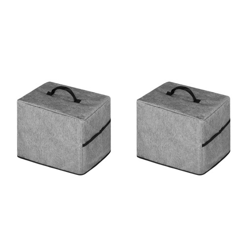 2Stk Eismaschinenabdeckung Polyester Grauer Schutzbezug Mit 2