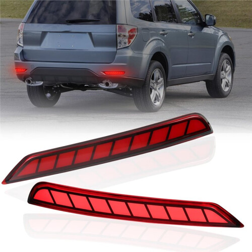 LED Rear Bumper Reflector Light for  Forester 2008-2016 Sequential Turn Signal Light Brake Light Accessories 2