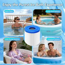 8 PACK 5" X 2.5" Water Filter Replacement-Cartridge Compatible with Most Cold Plunge System, Ice Bath, Ice Pod