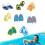 Schwimmtrainingsflossen mit-blauorange. blauer Erwachsener 3