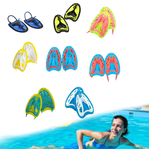 Schwimmtrainingsflossen mit-blauorange. blauer Erwachsener 2