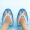 Schwimmtrainingsflossen mit-blauorange. blauer Erwachsener 5
