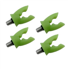 4pcs Carp Fishing Rod Rest with Rubber Gripper for Alarms & Bars Green