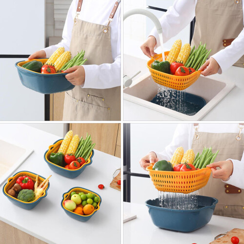 Drainage Basket For Food Assorted Color Pp 6pcs 2