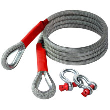 35 Ton Heavy Duty Tow Rope 5m Truck Recovery Tow Strap with Reflective Strips Steel Hooks and Bag
