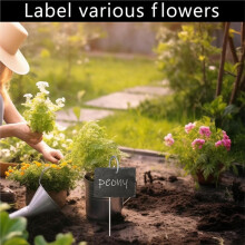 30-Pack Silverfärgade Växtetikettkrokar, Rostfria Trädgårdsmarkörer, 30 cm/11,81 Tum Växtskyltstöd för Blommor, Krukor