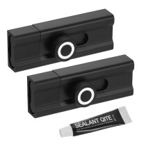 3 Inch Aluminum Alloy Sliding Barrel Bolt Lock Set, NoDrill Adhesive Door Slide Lock, Black, 2 Pack