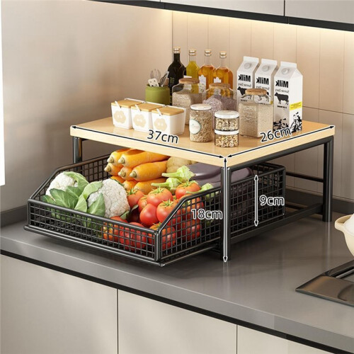 Kitchen Countertop Organizer - Multi-Functional Rack for Microwave, Spices, Coffee Maker and Printer White 1