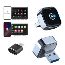 2 in 1 Wireless Carplay Adapter, Converts Wired to Wireless Carplay Adapter Wireless Control Plug &  Carplay