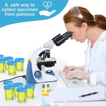 Disposable Urine Collection Cups for Testing,4 Oz Specimen Containers with Leak-Proof Screw- Lids for Urinalysis 15Pcs