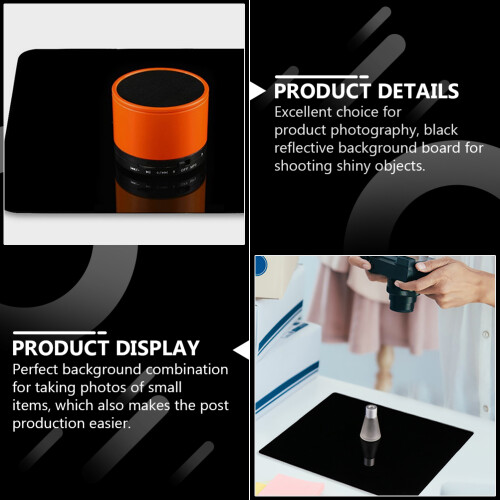 Reflective Black Acrylic Background Display Boards For Photography 2