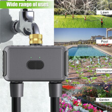 Tuya WiFi Water Timer 2 Outlets Sprinkler Timer Garden Watering System Drip Irrigation Controller Rain Delay