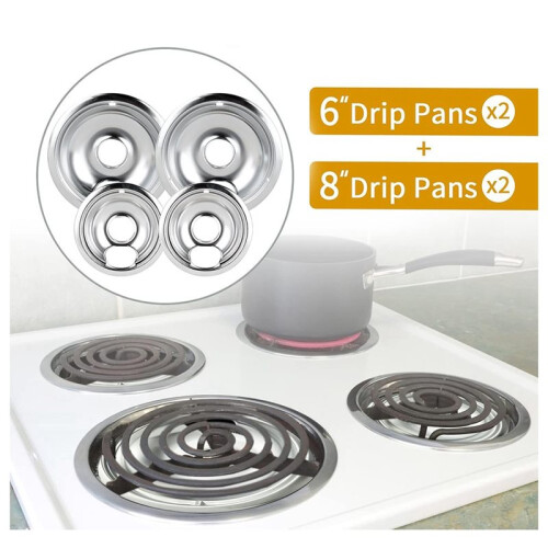 Bandejas Coletoras de Gordura para Fogões e Geladeiras para  e para . Inclui 2 Bandejas Coletoras de 6 Polegadas e 2 Bandejas 1