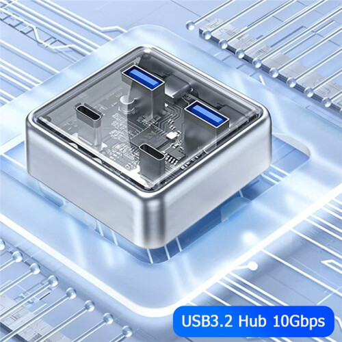 Multi 4  USB 3.2 Hub Splitter 10Gbps High Speed Extension Adapter Type C Docking Station Socket PC Accessories 2