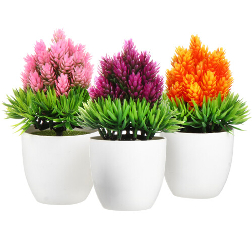 3 Pcs Pine Needle Pineapple Potted Plant Simulation Plants Office