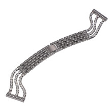 Metal Watch Strap Simple Black Chain Bracelet For Women 1pcs