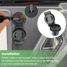 Rear Bumper Spare Tire Carrier Lock Cylinder Replacement for F-150 2015-2025 F-250 F-350 Super Duty 2017-2025