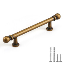 Antique Brass Cabinet Pulls 10 Pack 96mm Kitchen Drawer Handles Vintage Style Zinc Alloy Finish