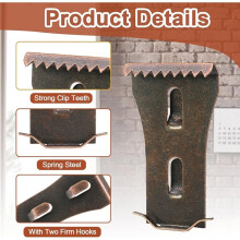 28 Pcs Brick Wall Clips,Steel Brick Clips,Heavy Duty Brick Hanger for Hanging Outdoors,Metal Hangers Outside Home Decor