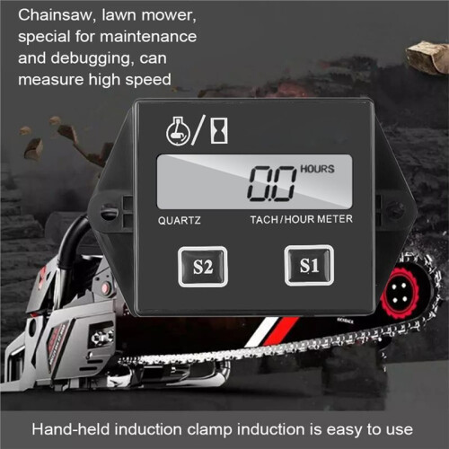 Digital Motor Speedmeter Engine Hour Meter Tachometer Gauge RPM LCD Display 2