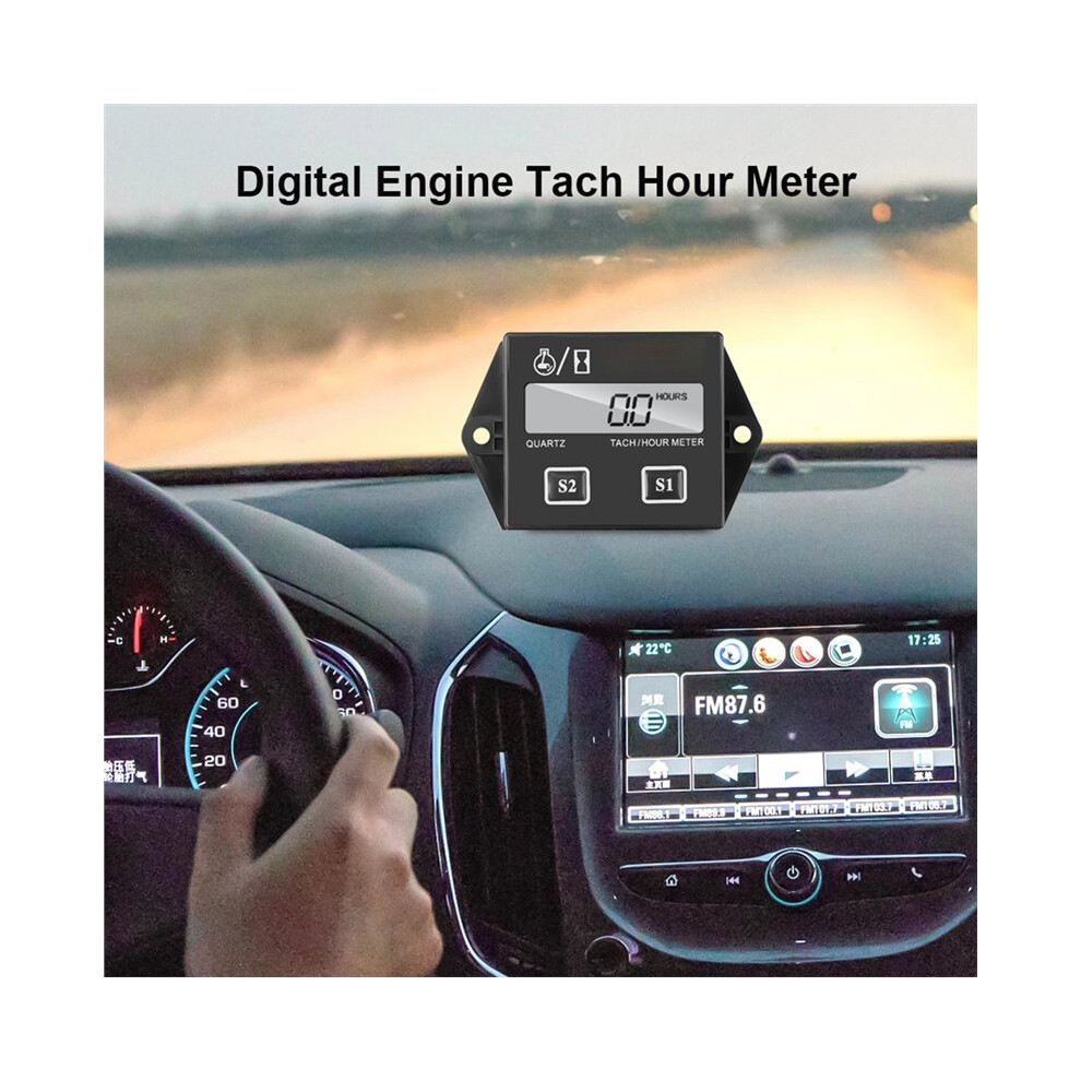 Digital Motor Speedmeter Engine Hour Meter Tachometer Gauge Rpm Lcd Display 4712975326141