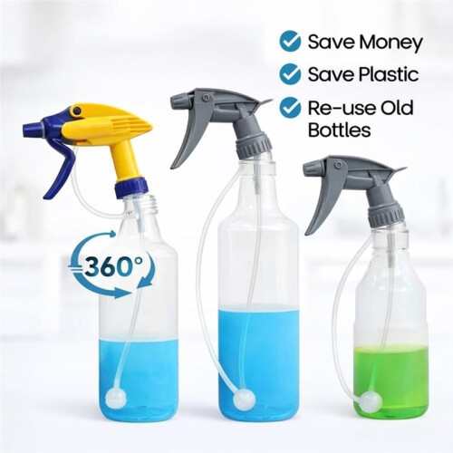 3-Pack Universal Fit 360Spray Bottle Adapter, Weighted Tube Replacement for Sprayers, Universal Connector 2