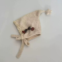 (OffWhite)Infant Toddler Wool Hat With Earmuff Style For Cold Season Warmth And Resistance Wind
