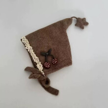 (Brown)Infant Toddler Wool Hat With Earmuff Style For Cold Season Warmth And Resistance Wind