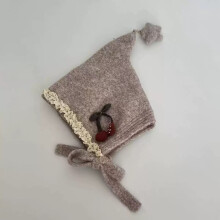 (Khaki)Infant Toddler Wool Hat With Earmuff Style For Cold Season Warmth And Resistance Wind