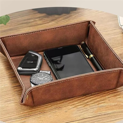 Foldable Desktop Tray,  Retro Four-Corner Coin Organizer, Small Item Storage Dish 1
