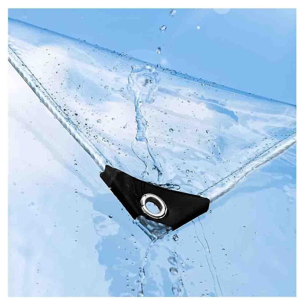 Clear Pvc Tarpaulin 6X6m Waterproof Heavy Duty Tarp With Reinforced Eyelets For Garden Furniture And Greenhouses 9351714441216