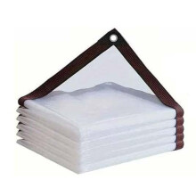 Clear PVC Tarpaulin 4x3m Heavy Duty Waterproof Transparent Tarp with Reinforced Eyelets for Greenhouse and Pergola